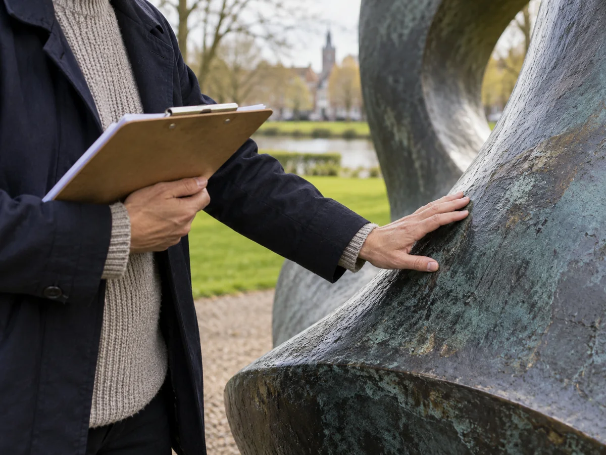 Sfeerbeeld van een inspectie bij een kunstwerk